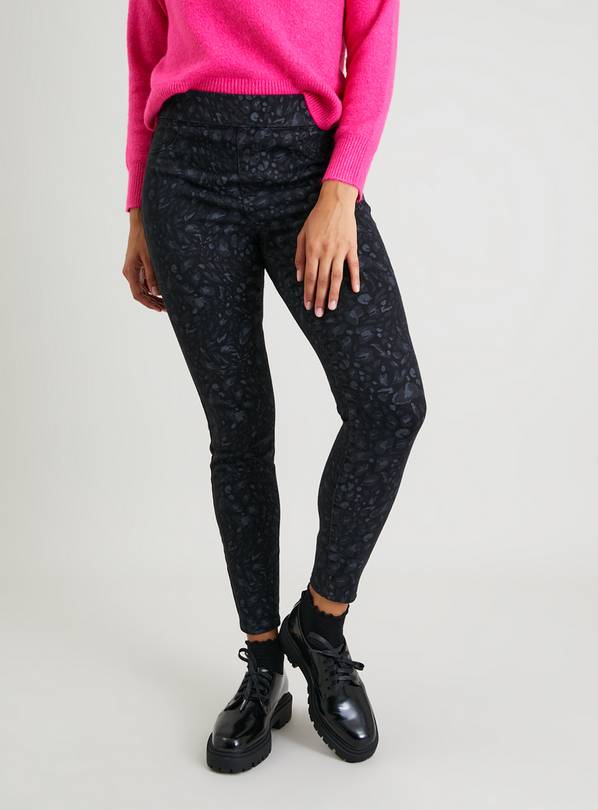 Black 2025 printed jeggings